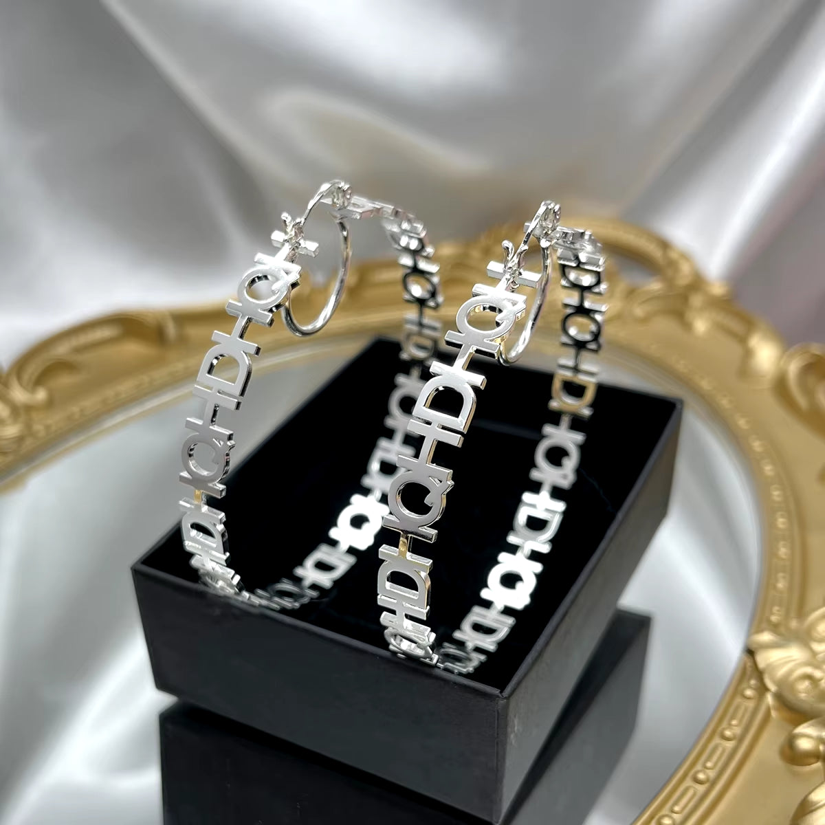 40-70MM New 2022 Earings Stainless Steel Hoop Earrings Customized Name Earring for Woman Free Shipping Custom Bridesmaid Gift